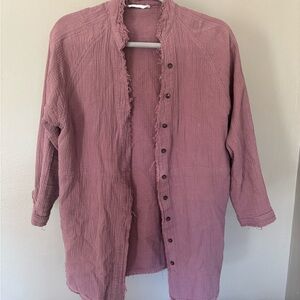 Carly Jean Los Angeles Dusty Rose Button-Front Jacket